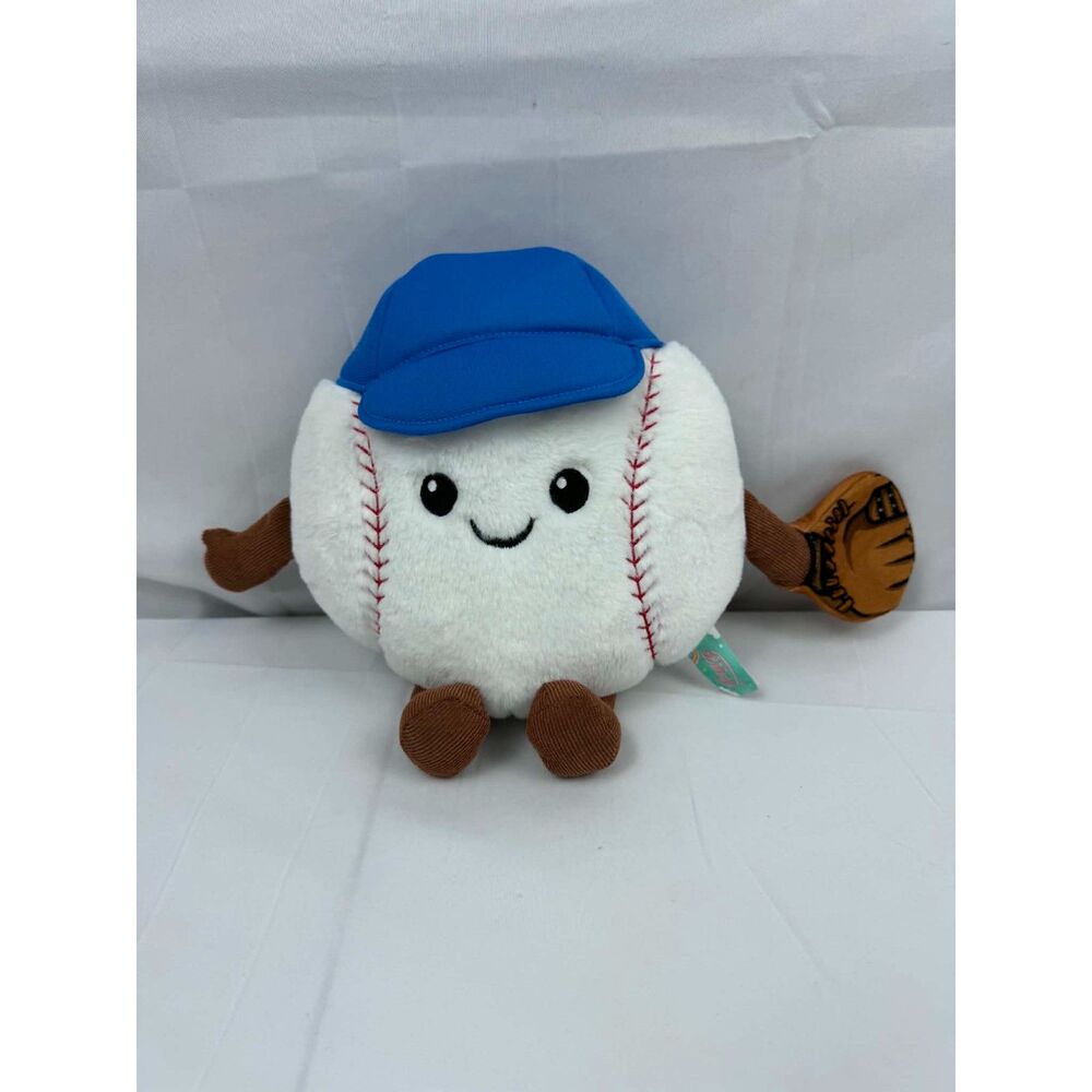 Linzy Toys Plush Baseball Player Ball Stuffed Toy Glove Hat Excellent UC. 11"